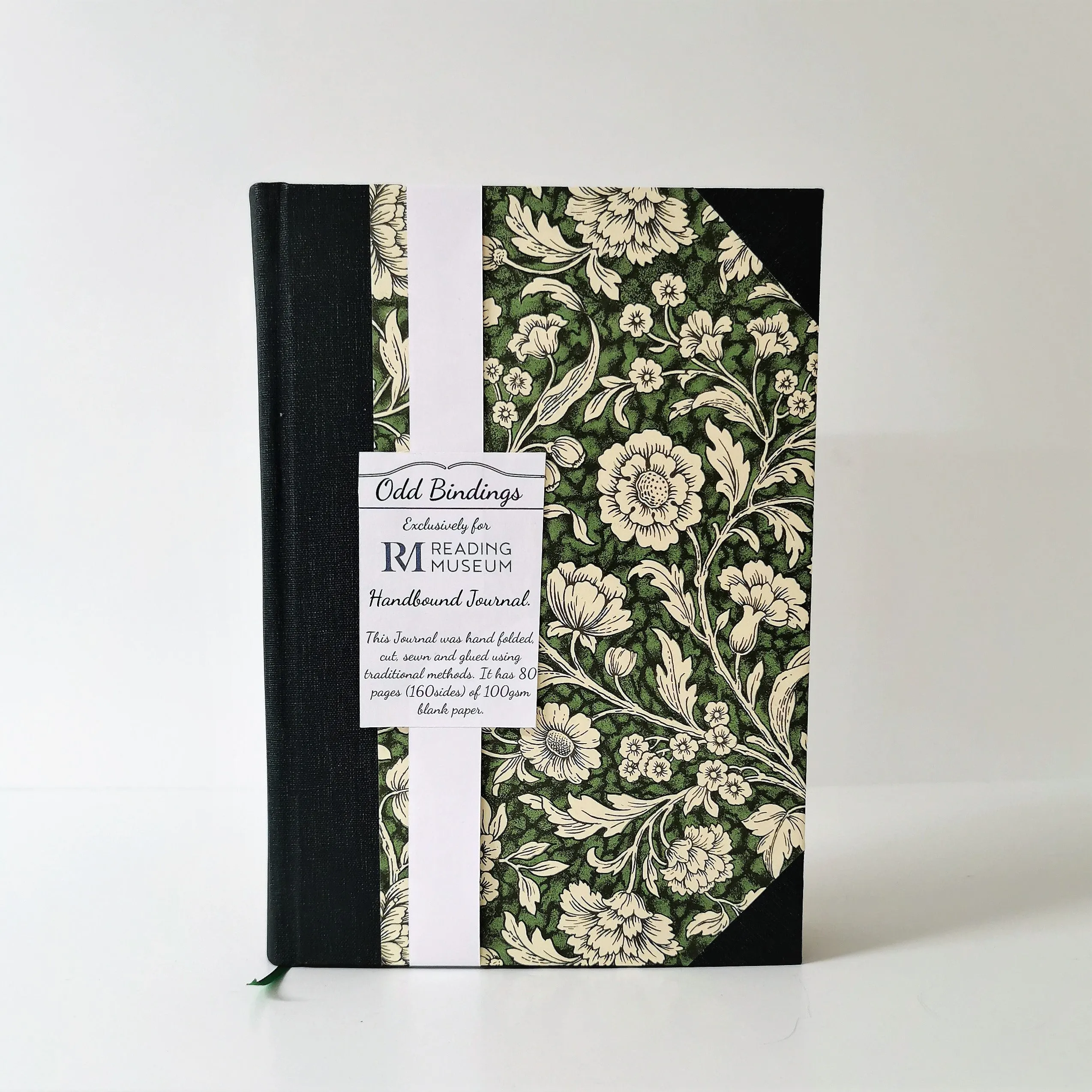 Hand-Bound Notebooks in Green Moss Print - Odd Bindings