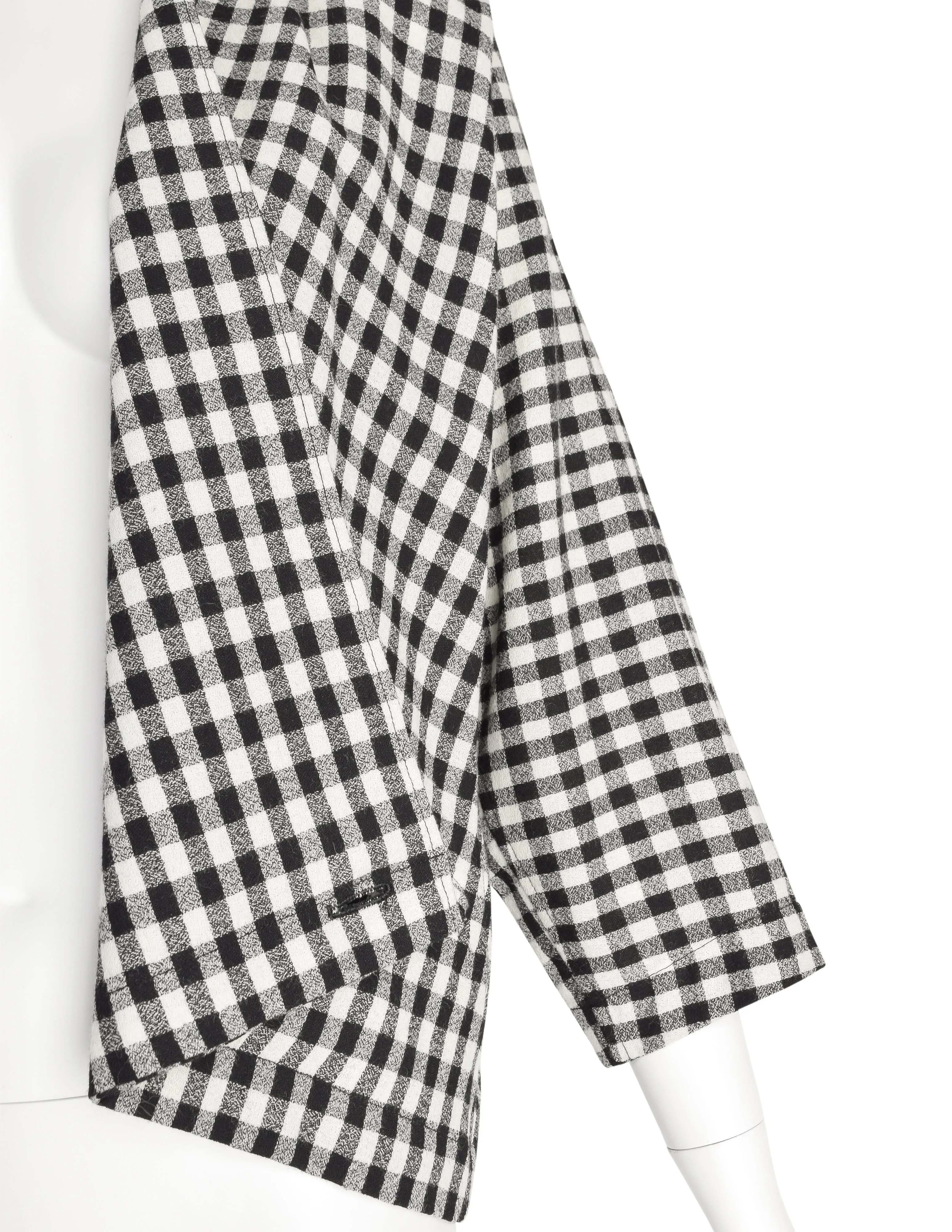 Issey Miyake Plantation Vintage Black White Gingham Check Cropped Jacket