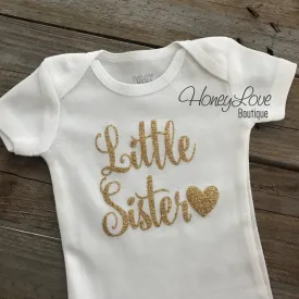 Little Sister bodysuit  - Gold or Silver Glitter