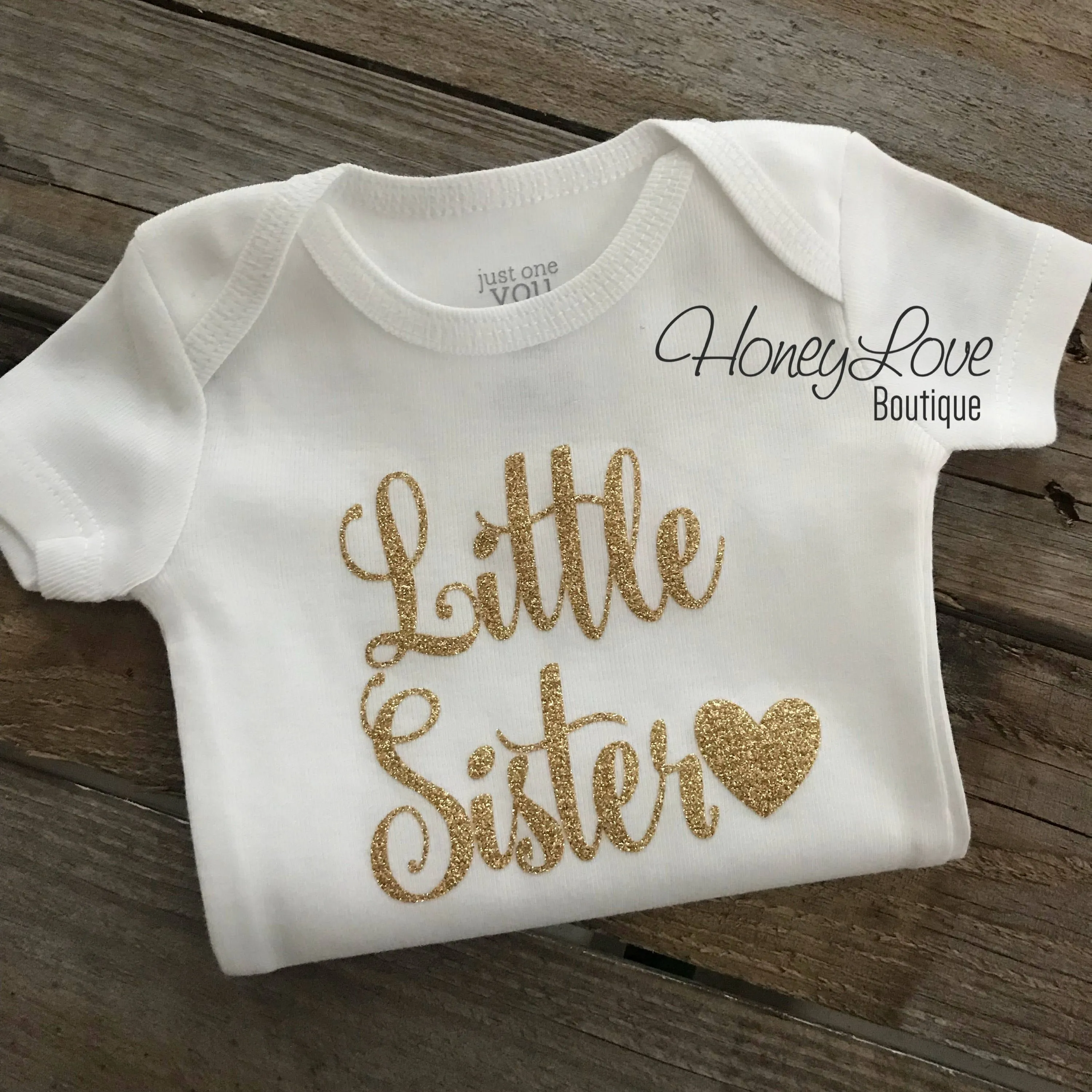 Little Sister bodysuit  - Gold or Silver Glitter