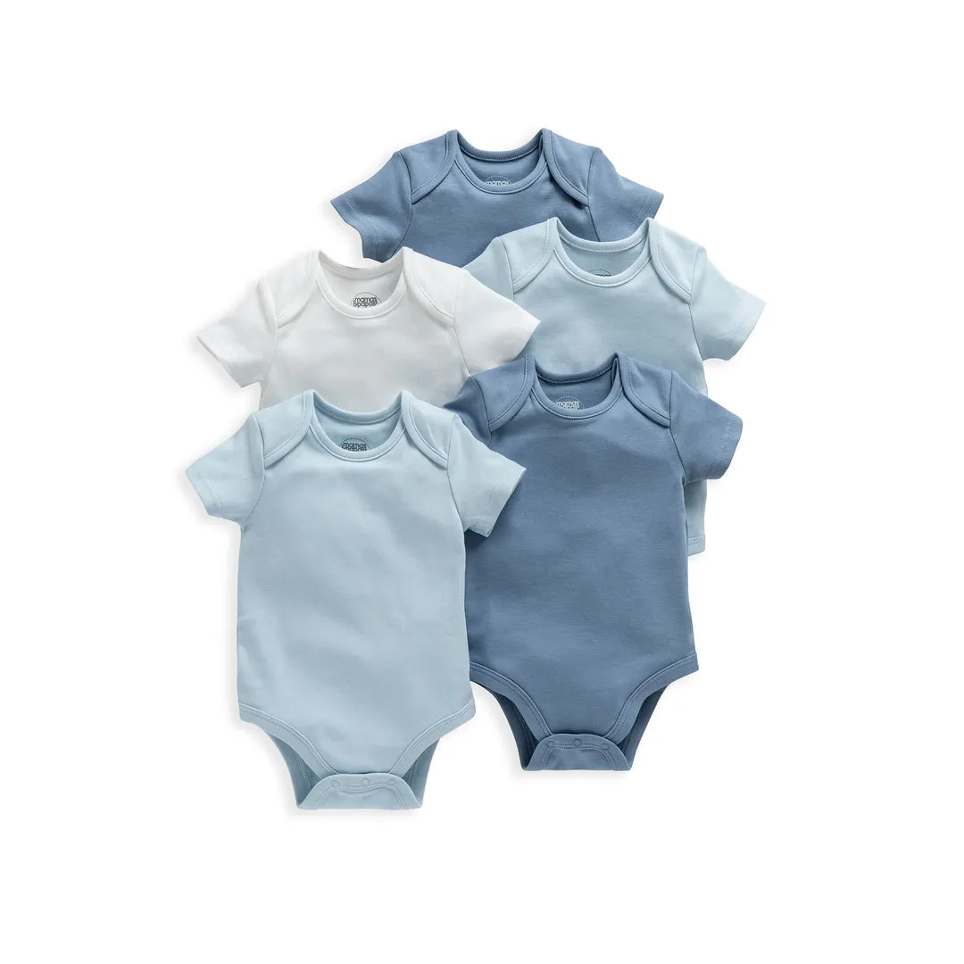 Mamas and Papas Blue Short Sleeve Bodysuits - 5 Pack