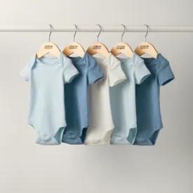 Mamas and Papas Blue Short Sleeve Bodysuits - 5 Pack