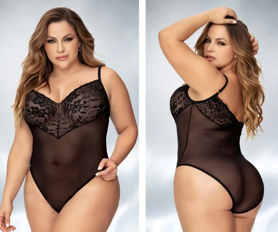 Mapale 8795X Curvy Size Bodysuit Color Black