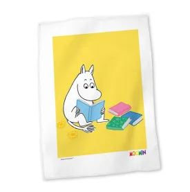 Moomin Tea Towel - Yellow, Moomin Reading