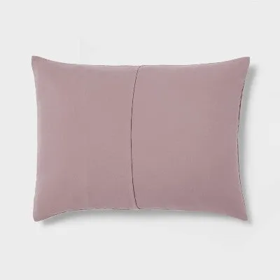 New - 3pc Full/Queen Luxe Distressed Crinkle Velvet Comforter and Sham Set Mauve - Threshold