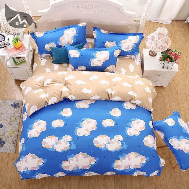 New Fashion Bedding Set 4pcs/3pcs Duvet Cover Sets Soft Polyester Bed Linen Flat Bed Sheet Set Pillowcase Home Textile Drop Ship