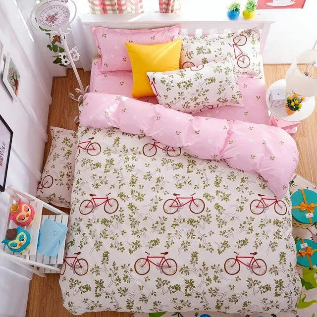 New Fashion Bedding Set 4pcs/3pcs Duvet Cover Sets Soft Polyester Bed Linen Flat Bed Sheet Set Pillowcase Home Textile Drop Ship