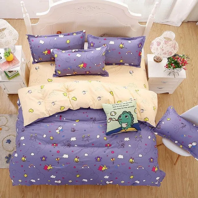 New Fashion Bedding Set 4pcs/3pcs Duvet Cover Sets Soft Polyester Bed Linen Flat Bed Sheet Set Pillowcase Home Textile Drop Ship