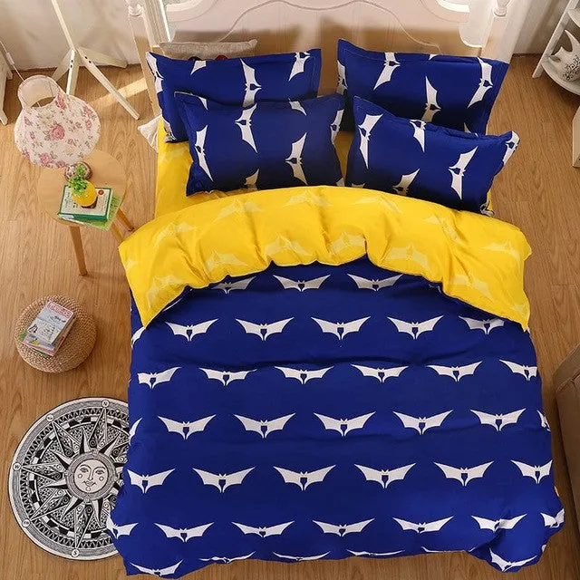 New Fashion Bedding Set 4pcs/3pcs Duvet Cover Sets Soft Polyester Bed Linen Flat Bed Sheet Set Pillowcase Home Textile Drop Ship