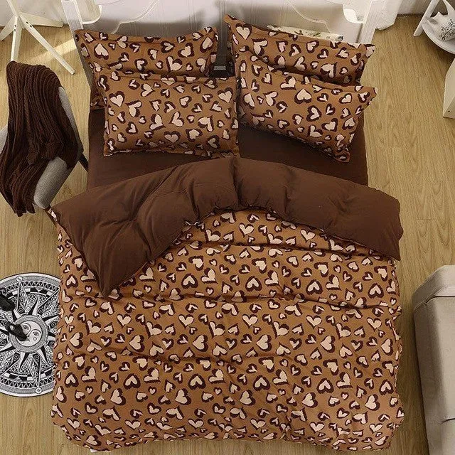 New Fashion Bedding Set 4pcs/3pcs Duvet Cover Sets Soft Polyester Bed Linen Flat Bed Sheet Set Pillowcase Home Textile Drop Ship