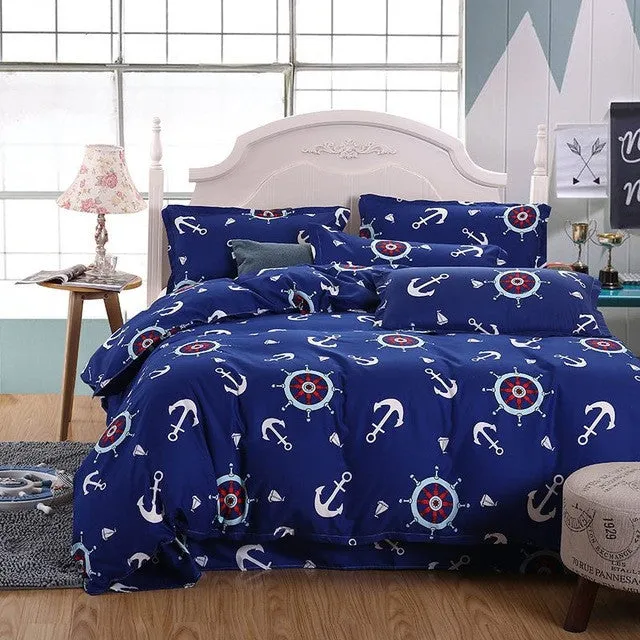 New Fashion Bedding Set 4pcs/3pcs Duvet Cover Sets Soft Polyester Bed Linen Flat Bed Sheet Set Pillowcase Home Textile Drop Ship