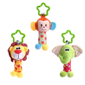 Newborn Baby Infant Cute Animal Handbells Baby Rattle Developmental Bed Bells Toys Crib Stroller Bed Hanging Plush Stuffed Toy