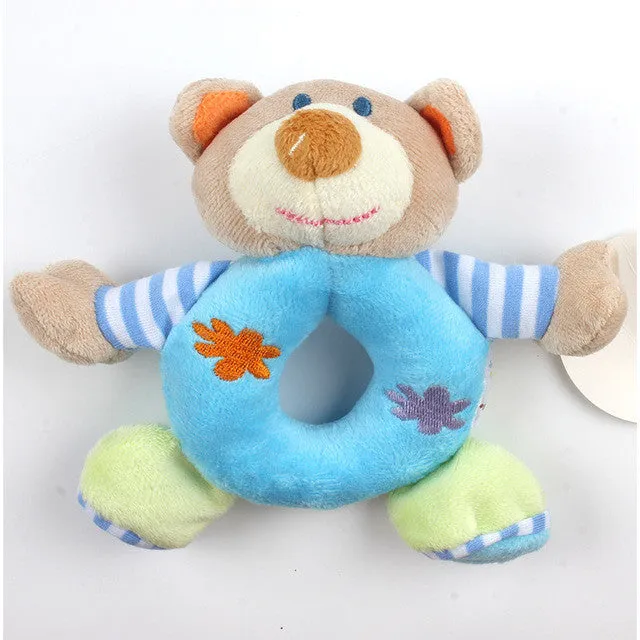 Newborn Cute Cotton Baby Boy Girl Rattles Infant Animal Hand Bell Kids Plush Toy Development Gifts Rings Toddler Toys