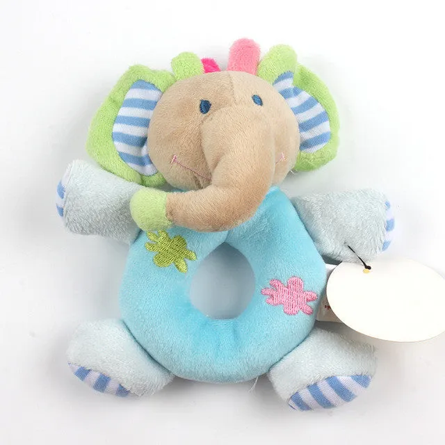 Newborn Cute Cotton Baby Boy Girl Rattles Infant Animal Hand Bell Kids Plush Toy Development Gifts Rings Toddler Toys