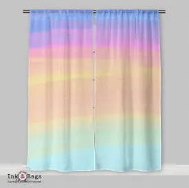 Ombre Watercolor Rainbow Curtains