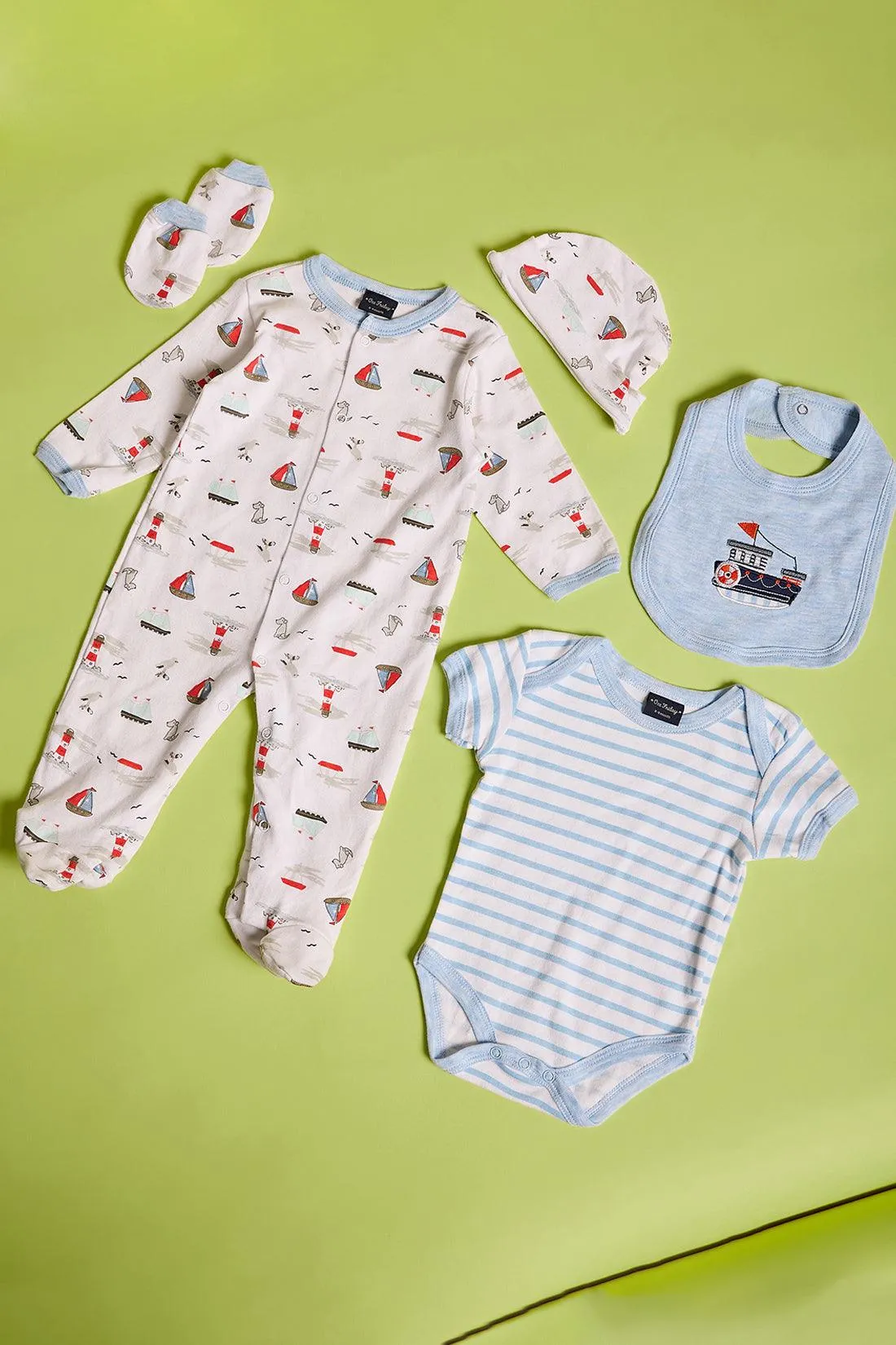 One Friday Infant Boys Set of 2 Printed Pure Cotton Romper