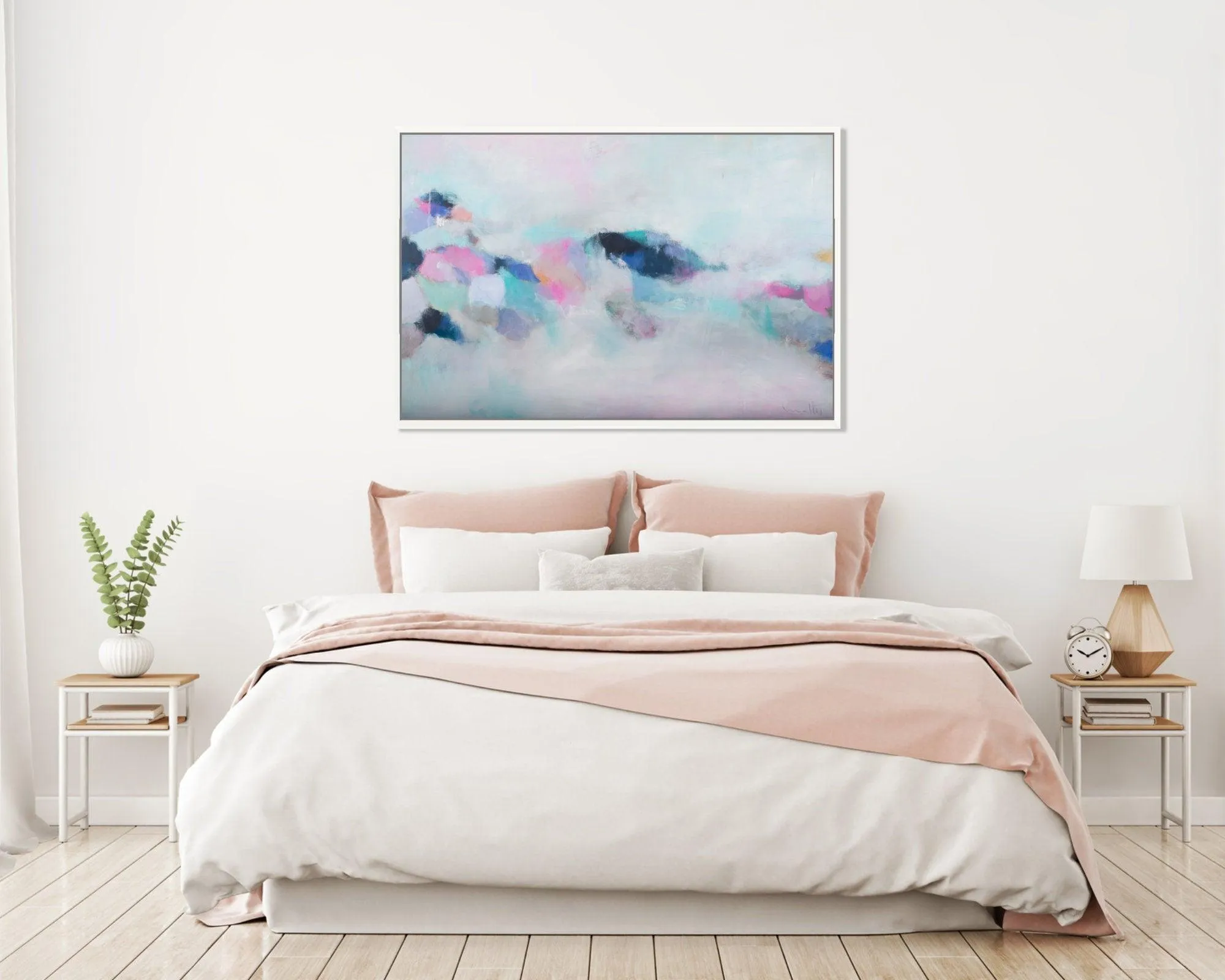 Pink abstract wall art, Large Abstract Painting, for Pam