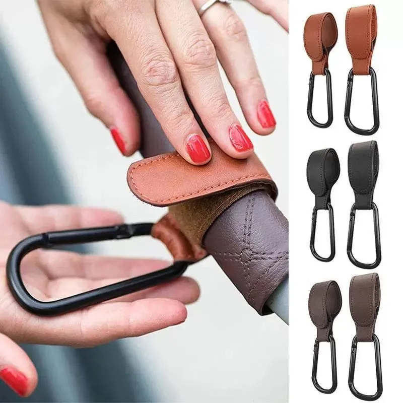 Premium Vegan Leather Stroller Hooks Perfect Gift for Holidays