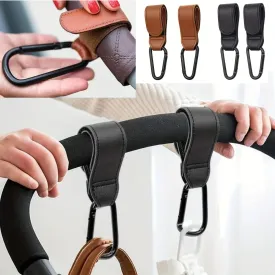 Premium Vegan Leather Stroller Hooks Perfect Gift for Holidays