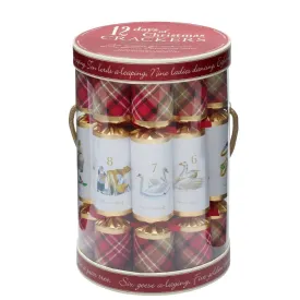 Robin Reed "The 12 Days Of Christmas" Plaid Charades Crackers