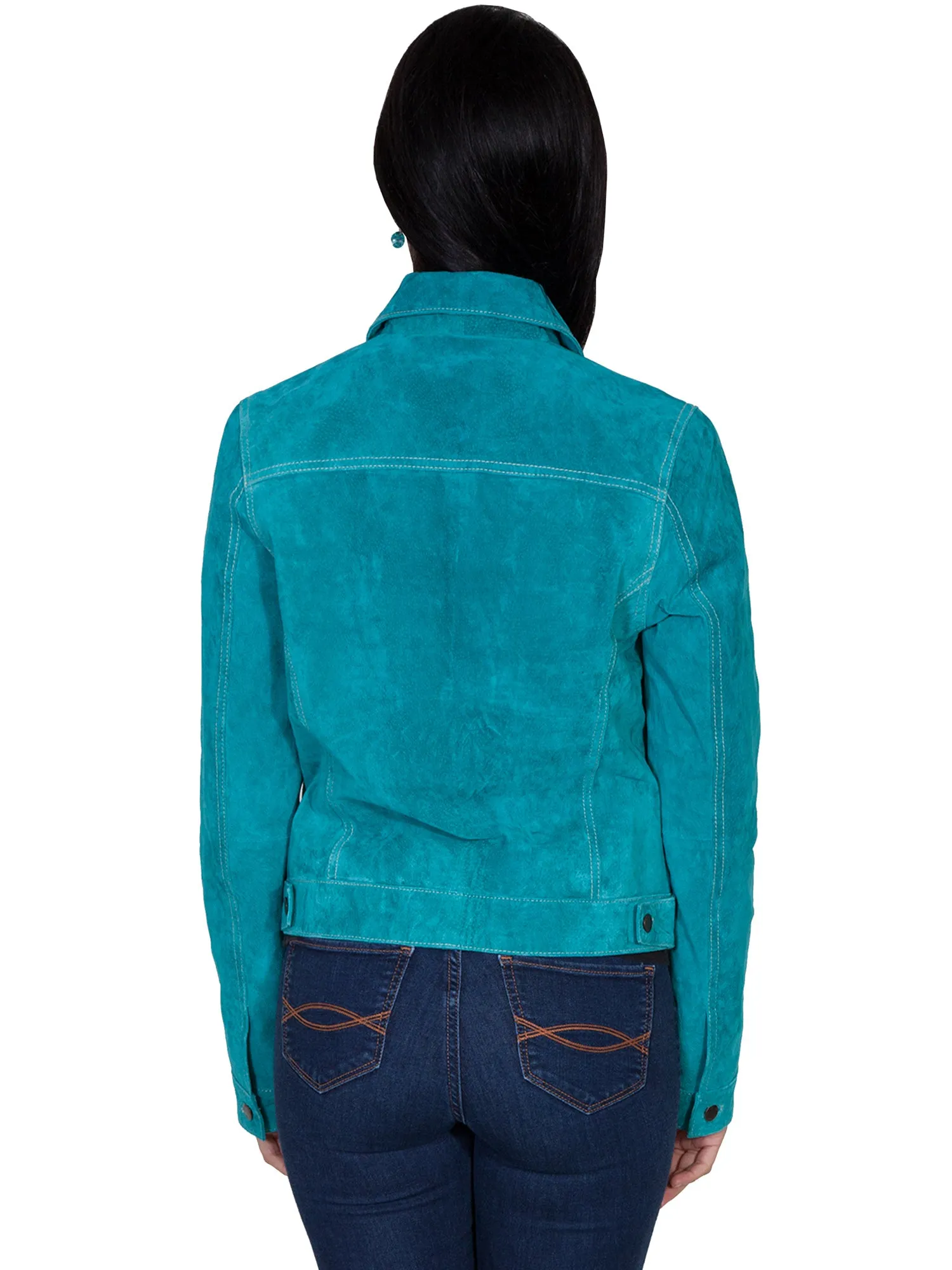 Scully Womens Turquoise Boar Suede Jacket XS