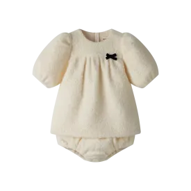 SHERPA BLOOMER SET WITH BOW-CREME