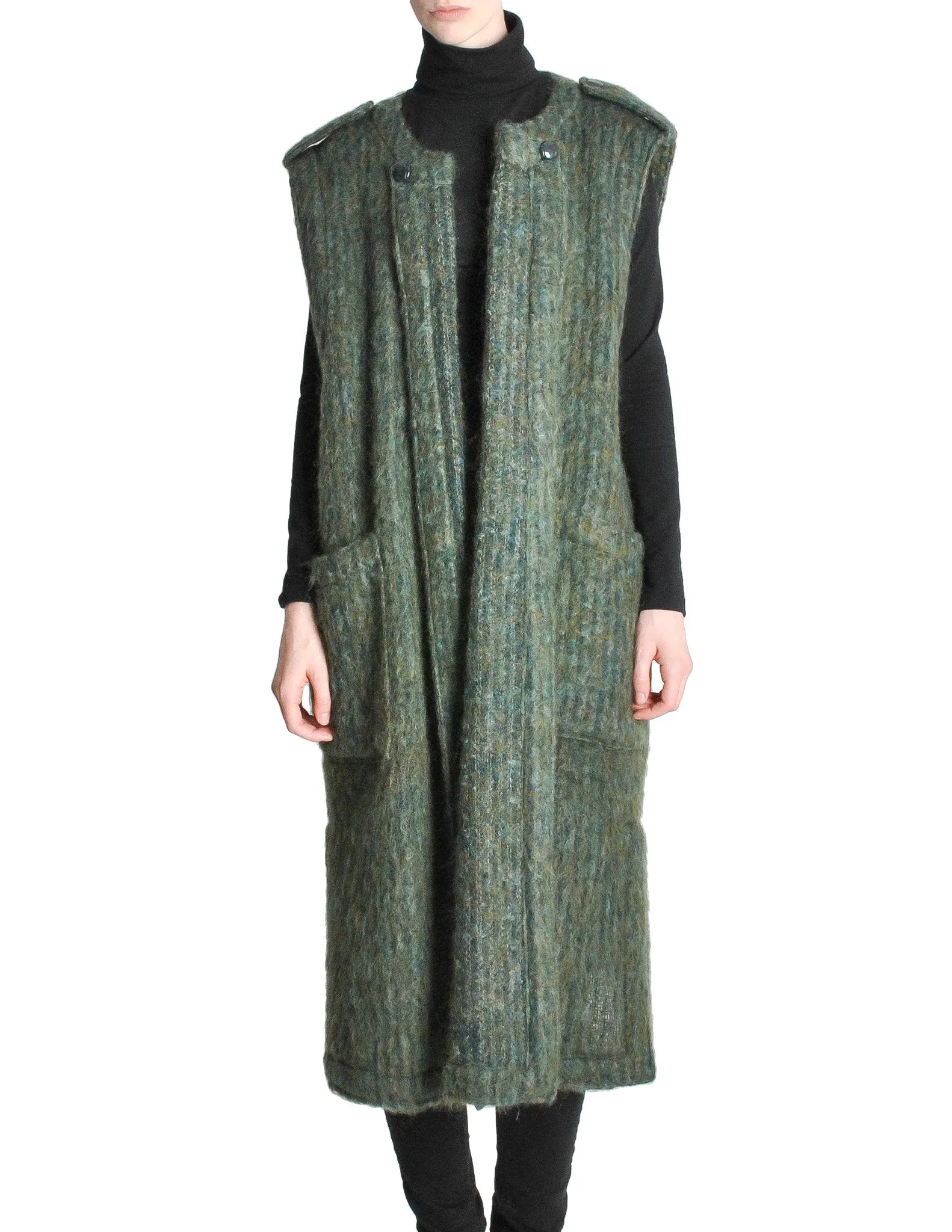 Ted Lapidus Diffusion Vintage Green Mohair Maxi Vest