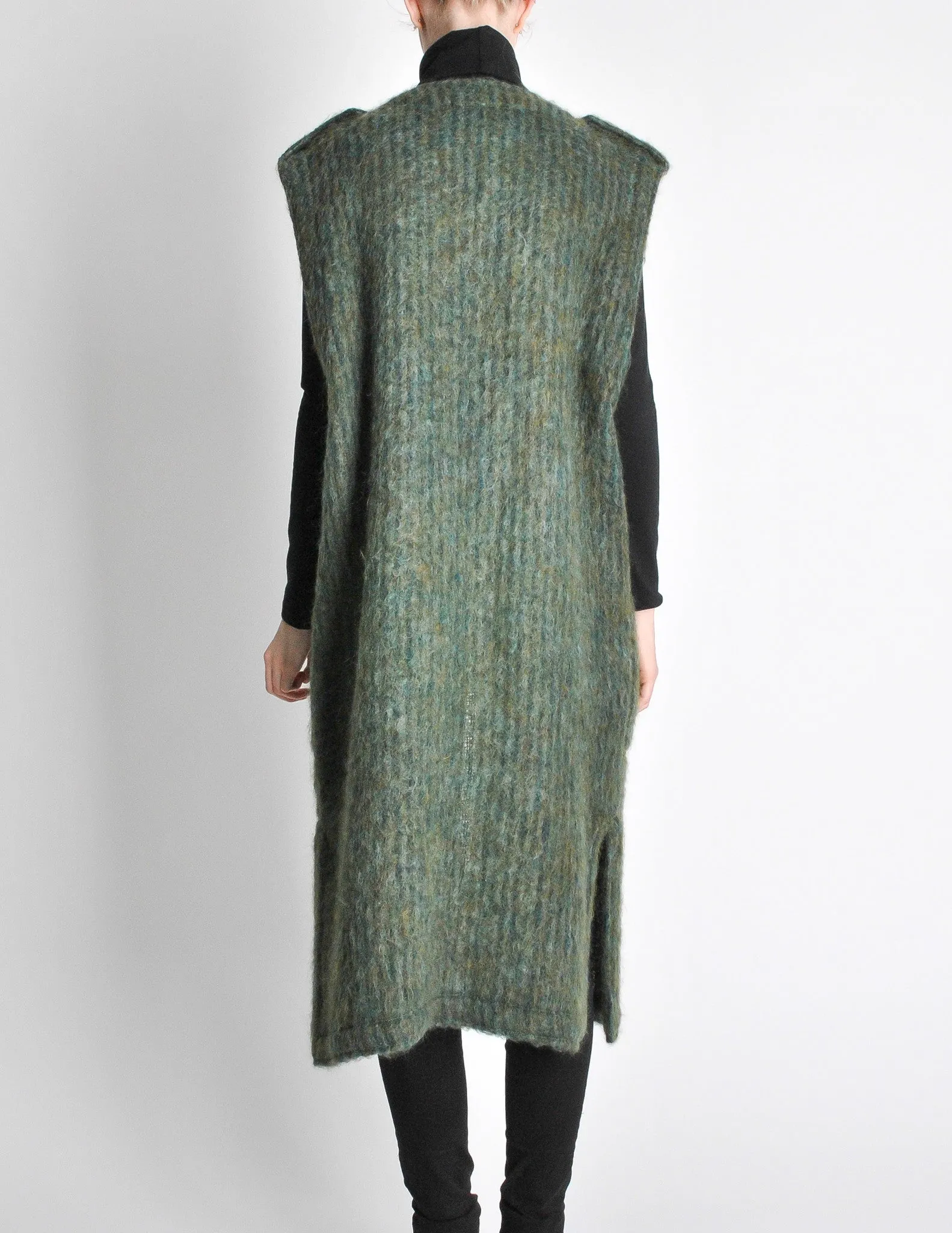 Ted Lapidus Diffusion Vintage Green Mohair Maxi Vest