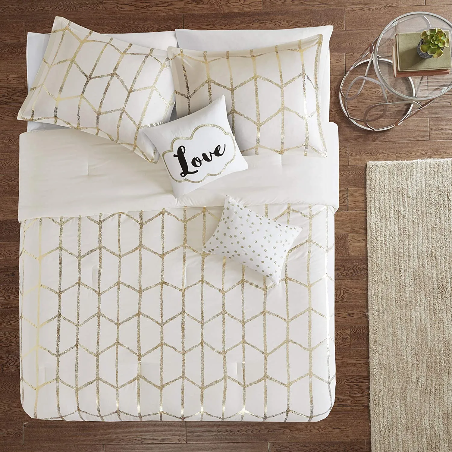 The Metallic Ivory Bed Set