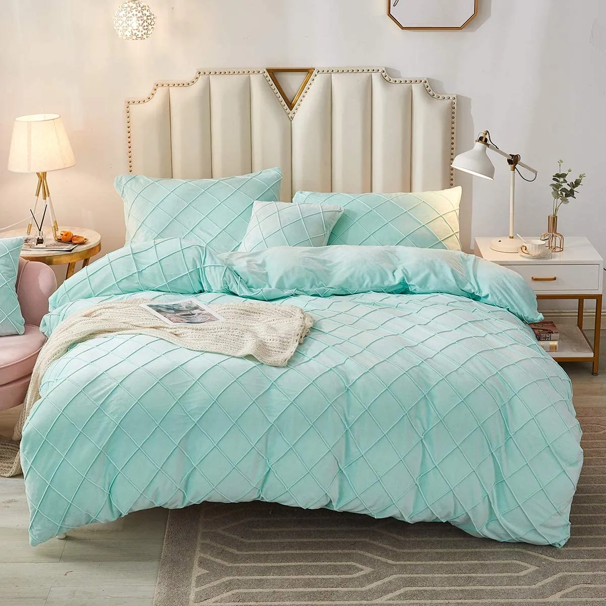 The Softy Diamond Mint Bed Set