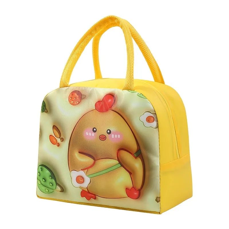 Travel in style with 3D Cartoon Insulated Lunch Bag