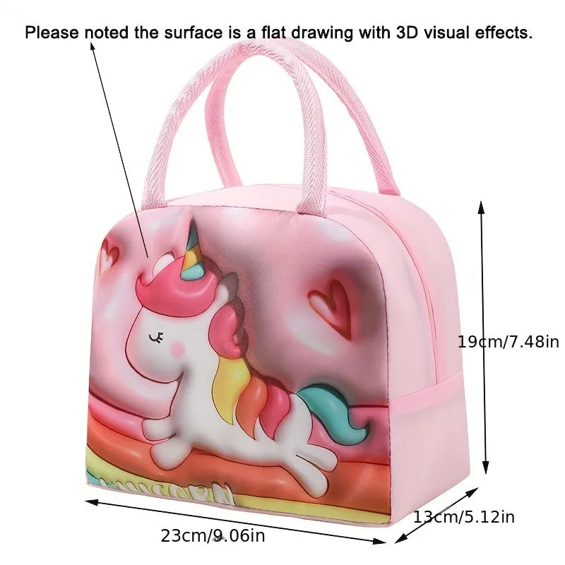 Travel in style with 3D Cartoon Insulated Lunch Bag