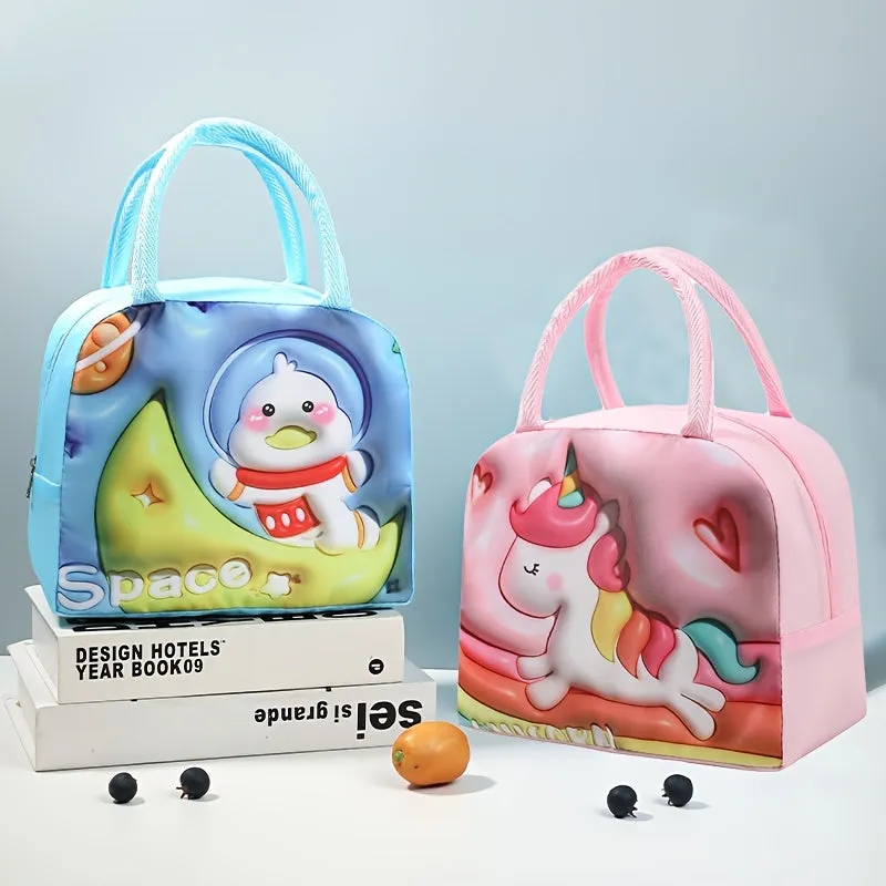 Travel in style with 3D Cartoon Insulated Lunch Bag