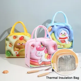 Travel in style with 3D Cartoon Insulated Lunch Bag