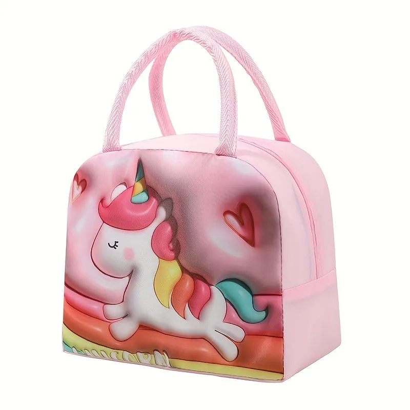 Travel in style with 3D Cartoon Insulated Lunch Bag