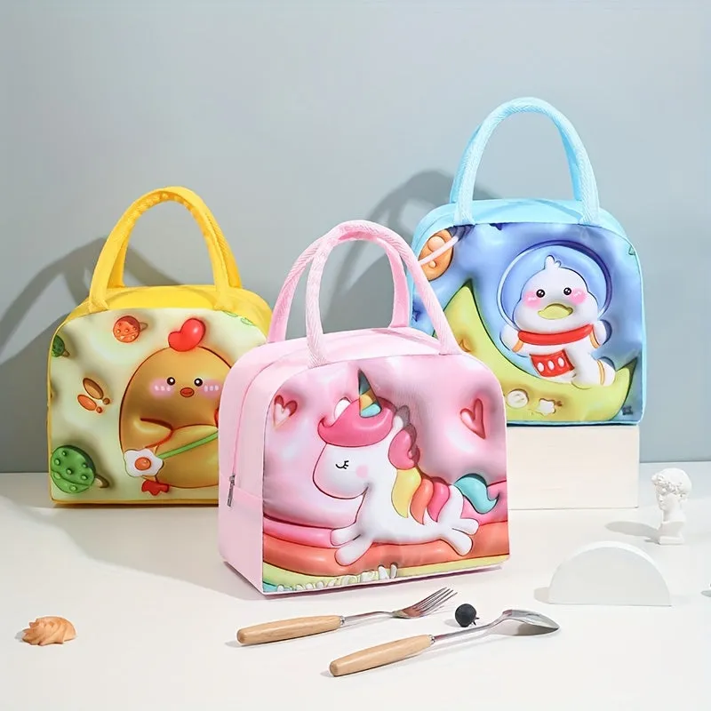 Travel in style with 3D Cartoon Insulated Lunch Bag