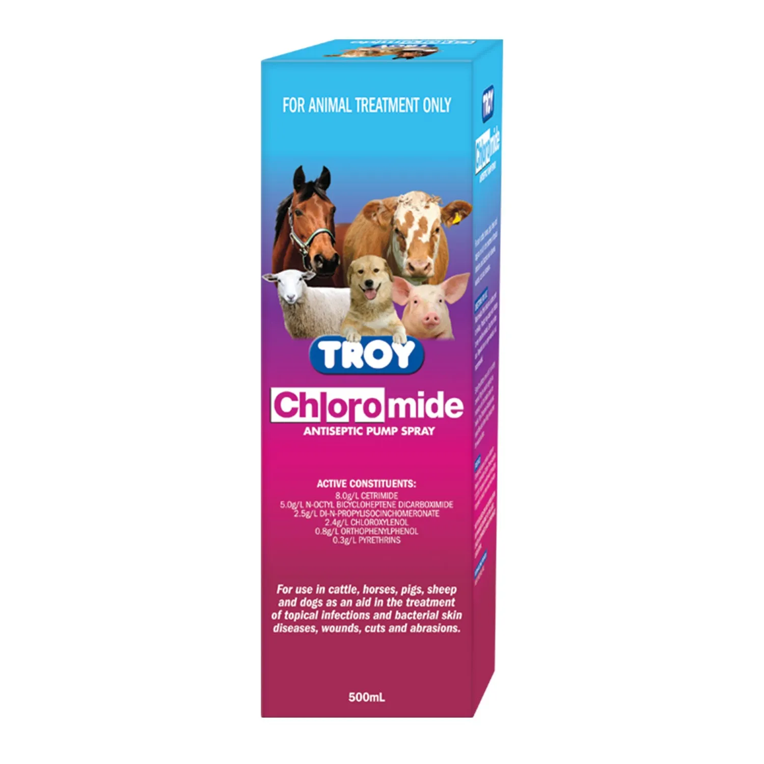 Troy Chloromide Antiseptic Spray 500ml