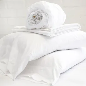 White Cotton Percale Sheet Set